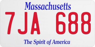 MA license plate 7JA688