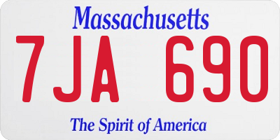 MA license plate 7JA690