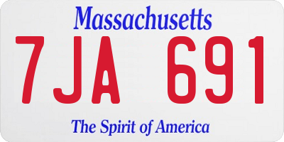 MA license plate 7JA691