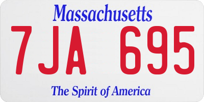 MA license plate 7JA695