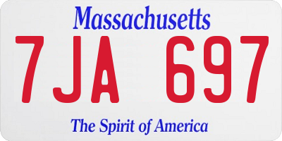 MA license plate 7JA697