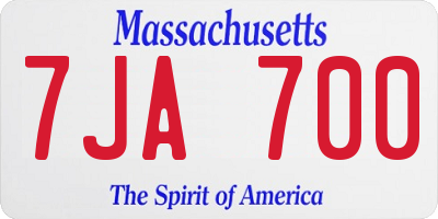 MA license plate 7JA700