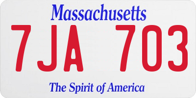 MA license plate 7JA703