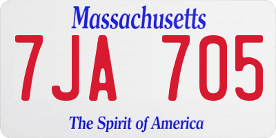 MA license plate 7JA705