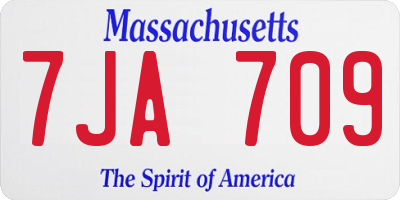 MA license plate 7JA709