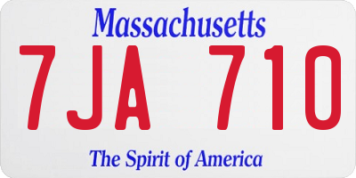 MA license plate 7JA710