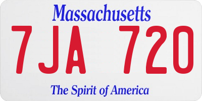 MA license plate 7JA720