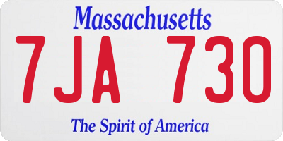 MA license plate 7JA730