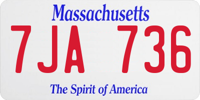 MA license plate 7JA736