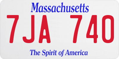 MA license plate 7JA740