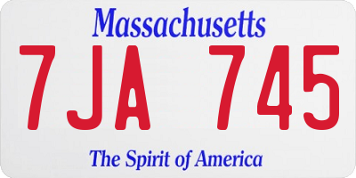 MA license plate 7JA745