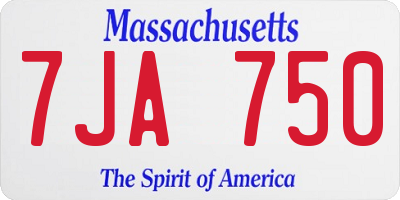 MA license plate 7JA750