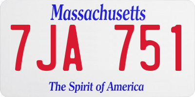 MA license plate 7JA751