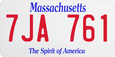 MA license plate 7JA761