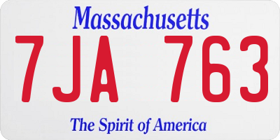 MA license plate 7JA763