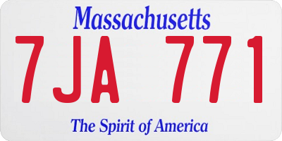 MA license plate 7JA771