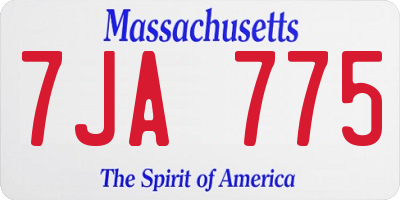 MA license plate 7JA775