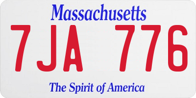 MA license plate 7JA776
