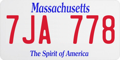 MA license plate 7JA778