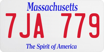 MA license plate 7JA779