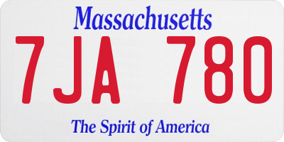MA license plate 7JA780