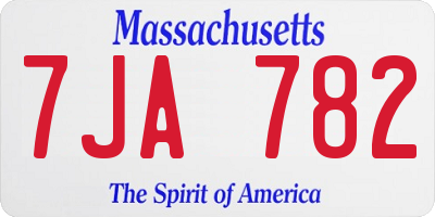 MA license plate 7JA782