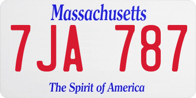MA license plate 7JA787
