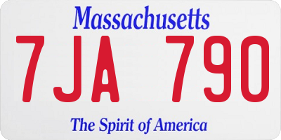 MA license plate 7JA790