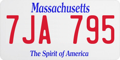 MA license plate 7JA795