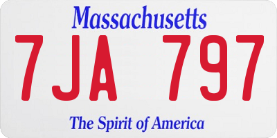 MA license plate 7JA797