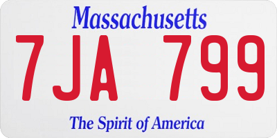 MA license plate 7JA799
