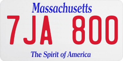 MA license plate 7JA800