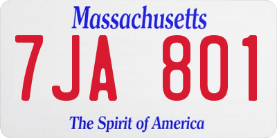 MA license plate 7JA801