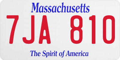 MA license plate 7JA810