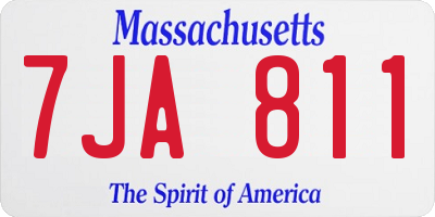 MA license plate 7JA811