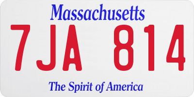 MA license plate 7JA814