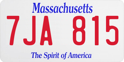 MA license plate 7JA815