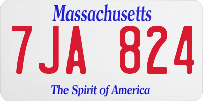 MA license plate 7JA824