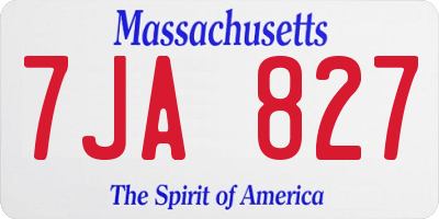 MA license plate 7JA827