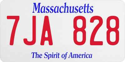 MA license plate 7JA828