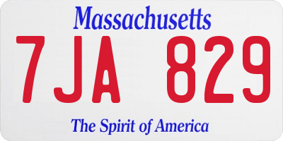 MA license plate 7JA829