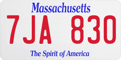 MA license plate 7JA830