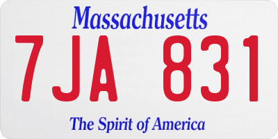 MA license plate 7JA831