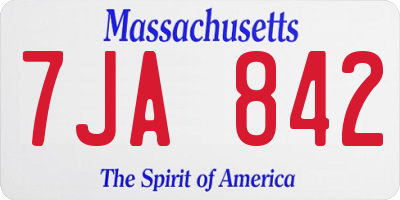 MA license plate 7JA842