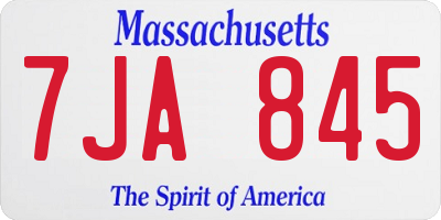 MA license plate 7JA845