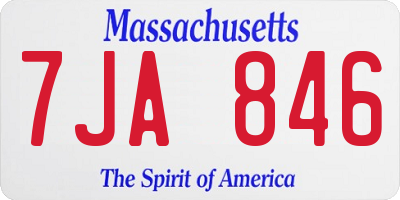 MA license plate 7JA846