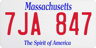 MA license plate 7JA847