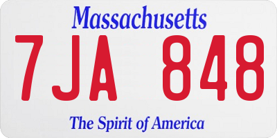 MA license plate 7JA848
