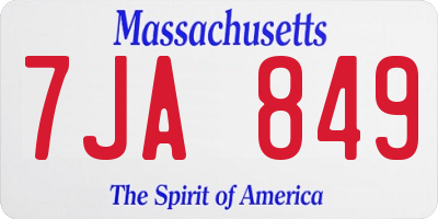 MA license plate 7JA849