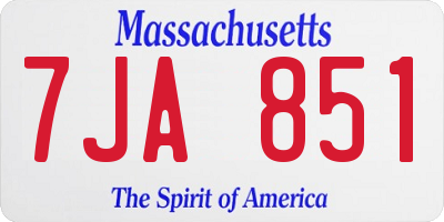 MA license plate 7JA851